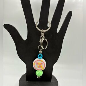 Mom Club Keychain with Colorful Beads